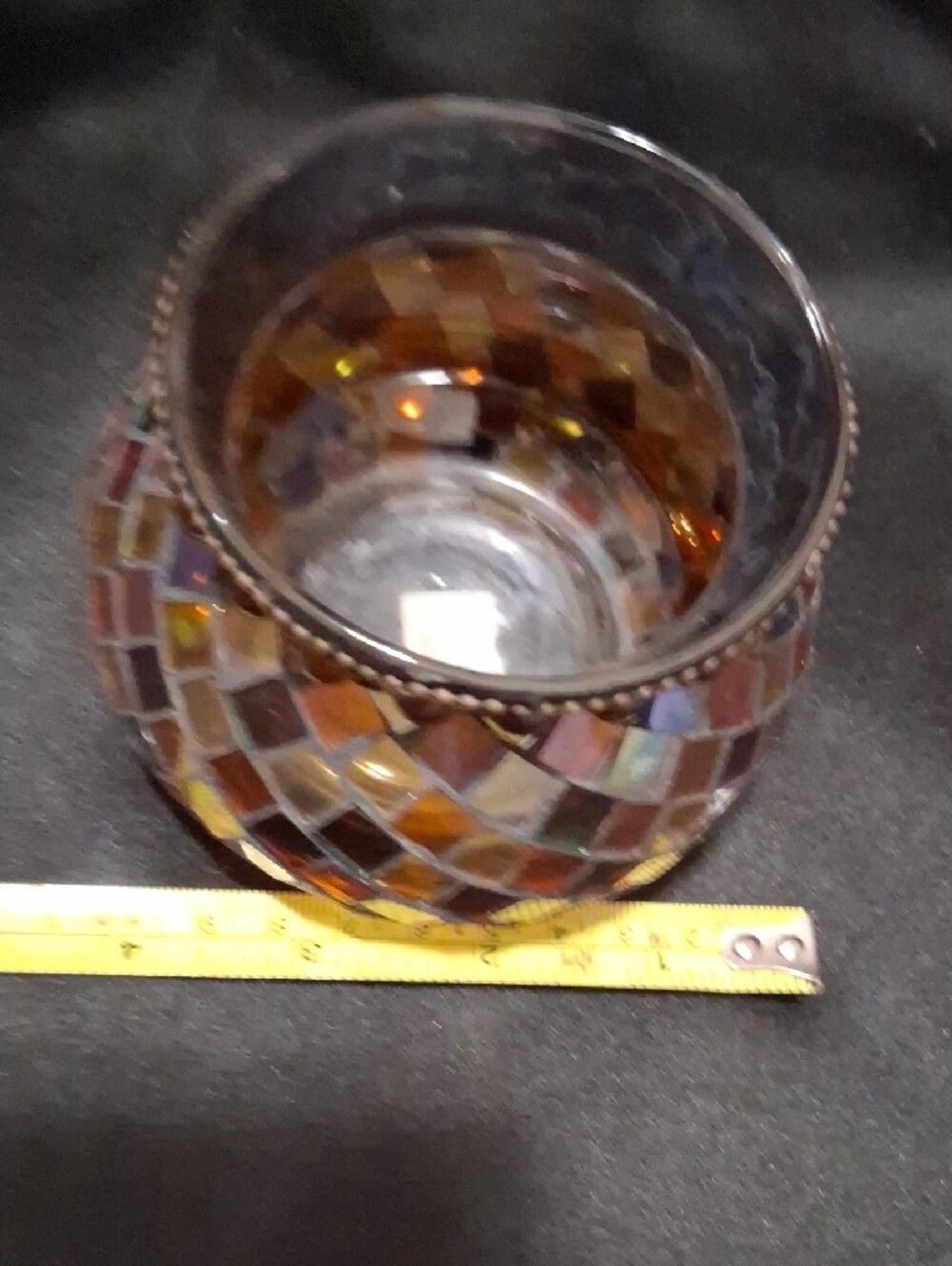 PartyLite Iridescent Mosaic Glass Candle Holders (3) - Brown & Multi - Picture 11 of 11